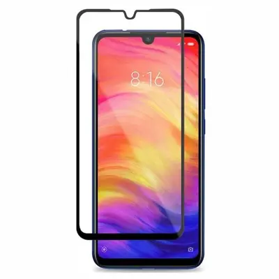 Full Glue Tempered Glass 5D for Xiaomi Redmi Note 7 / 7 Pro black frame