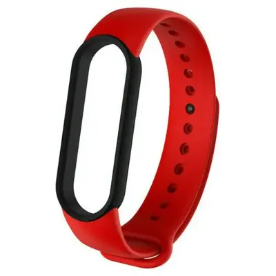 Λουράκι Σιλικόνης (Mi Smart Band 5/6) Κόκκινο / Μαύρο