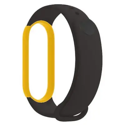 Λουράκι Σιλικόνης (Mi Smart Band 5/6) Μαύρο / Κίτρινο