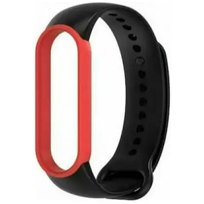 Λουράκι Σιλικόνης (Mi Smart Band 5/6) Μαύρο / Κόκκινο