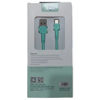 ​KLGO S8 USB 2.0 Cable USB-C male - USB-A male 2.4A Green 1m