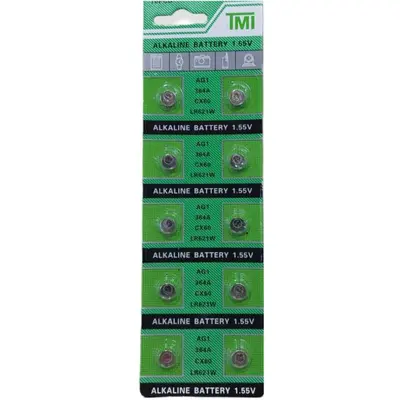TMI Button Alkaline Battery AG1- 364A (10τμχ)