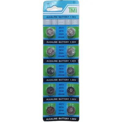 TMI Button Alkaline Battery AG13- LR44H- 357A (10τμχ)