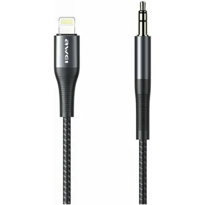 Awei CL-116L USB 2.0 Cable Lightning - Male Jack 3.5mm Μαύρο 1m