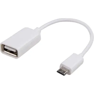 Καλώδιο Micro USB Male to Female USB 2.0 20cm Λευκό