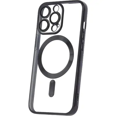 MagSafe TPU Color Chrome Case protect lens for iPhone 15 Pro Max Black
