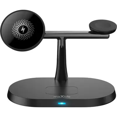 Maxlife MXWC-03 Μαγνητικός Ασύρματος Φορτιστής 15W 3in1 Μαύρος