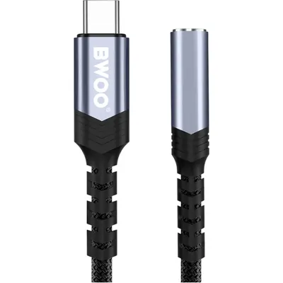 BWOO Αντάπτορας AUX 3.5mm - USB-C Μαύρος BZ47