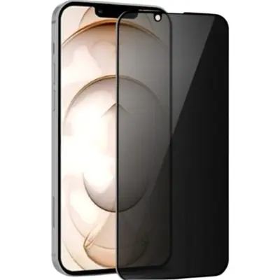 Full Glue Privacy Tempered Glass 3D for iPhone 16e black frame