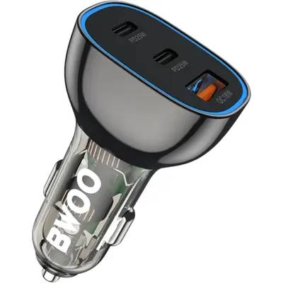 BWOO PD Φορτιστής Αυτοκινήτου 2x USB-C port + USB-A 68W Μαύρος