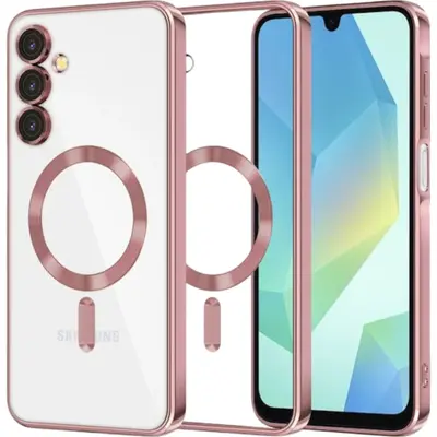 MagSafe TPU Color Chrome Case protect lens for Samsung Galaxy A17 Rose gold