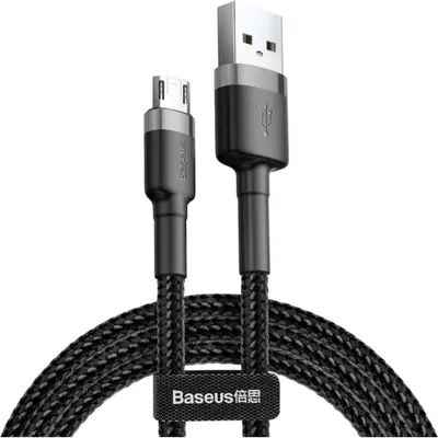 Baseus Καλώδιο Cafule USB-C σε microUSB 2,0m 1,5A Γκρι-Μαύρο