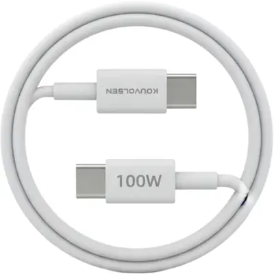 Kouvolsen X133 – Καλώδιο USB-C σε USB-C 100W Fast Charging & Data 1m White