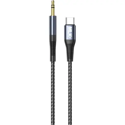 MLK+ AUX070 Braided AUX Cable 3.5mm Stereo Jack to USB-C (Male-Male) 1m