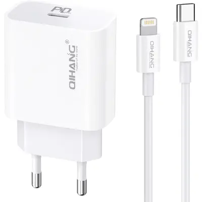 QIHANG QH-Z61 Wall Adapter 20W USB-C & Lightning Cable Λευκό