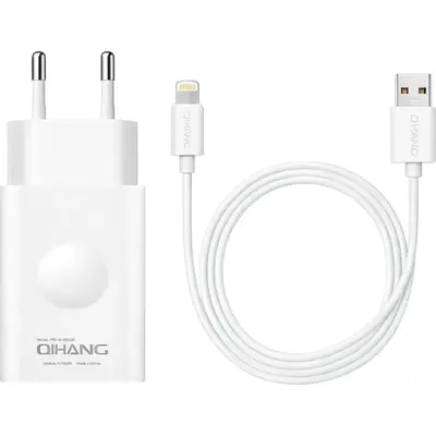 Qihang Z06 Wall Adapter Quick Charge 3.0 18W USB-A & Lightning Cable 1m Λευκό