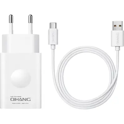 Qihang Z46 Wall Adapter USB-A με Καλώδιο USB-C 1.2m Super Fast Charge 22.5W Λευκό