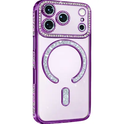 Obastyle Glitter MagSafe Case protect lens for iPhone 17 Pro Max Purple