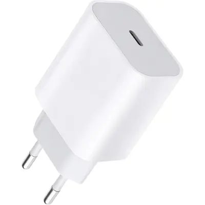 Φορτιστής Τοίχου USB-C 20W Χωρίς Καλώδιο Λευκός