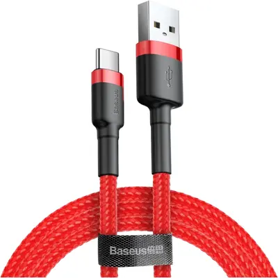 Baseus Cafule Braided USB 2.0 Cable USB-C male - USB-A male 2A 2m Κόκκινο-Κόκκινο