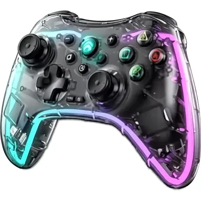 LEHUAI Gamepad Ασύρματο Controller για Android / PC / PS3 / PS4 / Switch / iOS Διάφανο