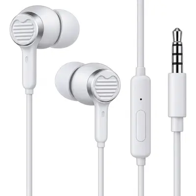 Elmcoei EV7009 Ενσύρματα Ακουστικά In-Ear με Μικρόφωνο & Jack 3.5mm Λευκά