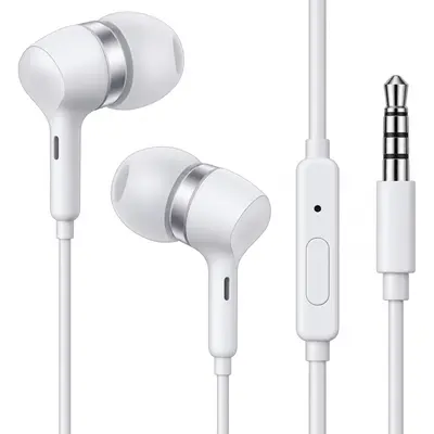 Elmcoei EV7013 Ενσύρματα Ακουστικά In-Ear με Μικρόφωνο & Jack 3.5mm Λευκά