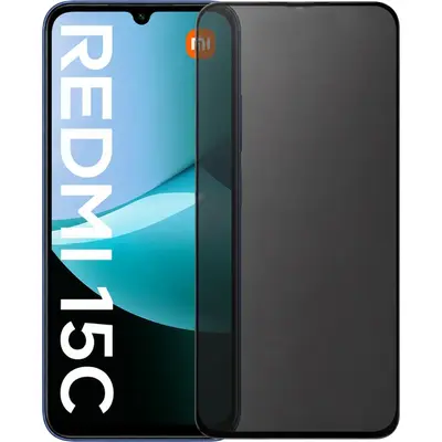Full Glue Privacy Tempered Glass 3D for Xiaomi Redmi 15C black frame