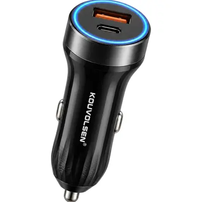Kouvolsen M2-0336 Φορτιστής Αυτοκινήτου 42.5W με Θύρες: 1xUSB 1xType-C Μαύρο