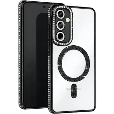 MagSafe TPU Glitter and Strass Case protect lens Samsung Galaxy A57 Black
