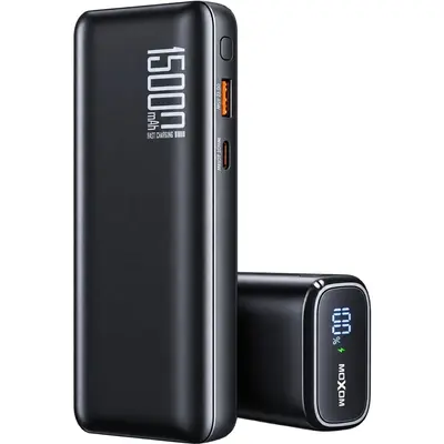 Moxom LX-PB803 Power Bank 15000mAh 45W Fast Charge με LCD Οθόνη & USB-C Black