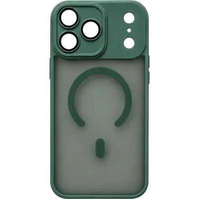 ObaStyle Magnetic Semi-Clear Θήκη με Χρωματιστές Άκρες για Apple iPhone 17 Pro Max Dark Green