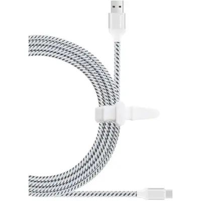 Qihang C21 Braided USB 2.0 Cable Micro USB male - USB-A male Λευκό 3m