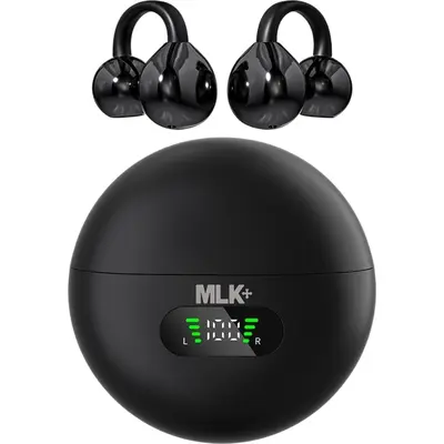 MLK+ Q71 AI Ear-Clip Bluetooth Ακουστικά με LED Οθόνη & Μετάφραση σε Πραγματικό Χρόνο Black