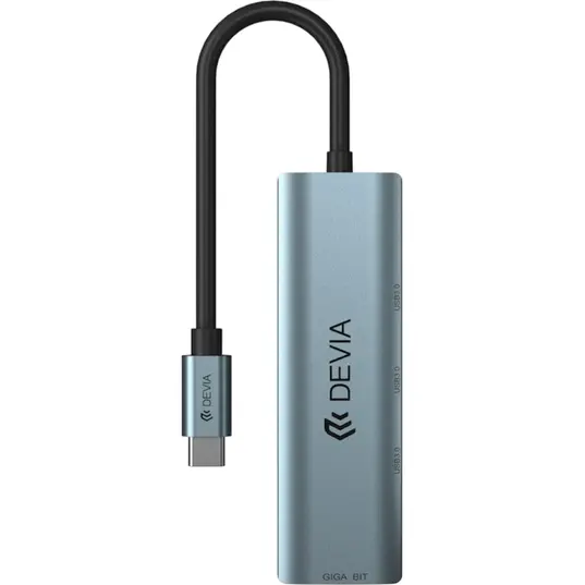 Devia USB 3.0 Hub 4 Θυρών με σύνδεση USB-C Γκρι