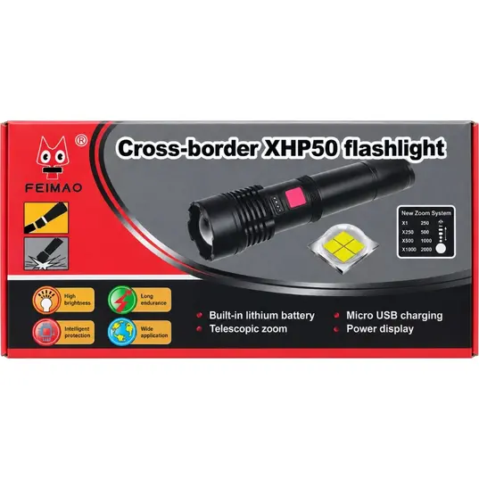 Feimao FA-6509-P50 Φακός Επαναφορτιζόμενος Led